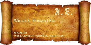 Mácsik Ruszalka névjegykártya
