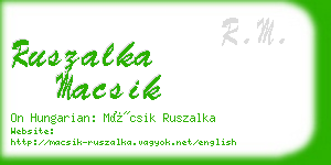 ruszalka macsik business card